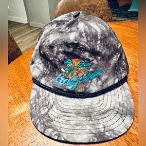 California Tie Dye Hat Rope Braid Palm Tree Graphic Adjustable Cap‎